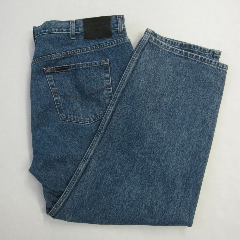 Harley Davidson Mens Jeans 42x30 Blue Biker Pants